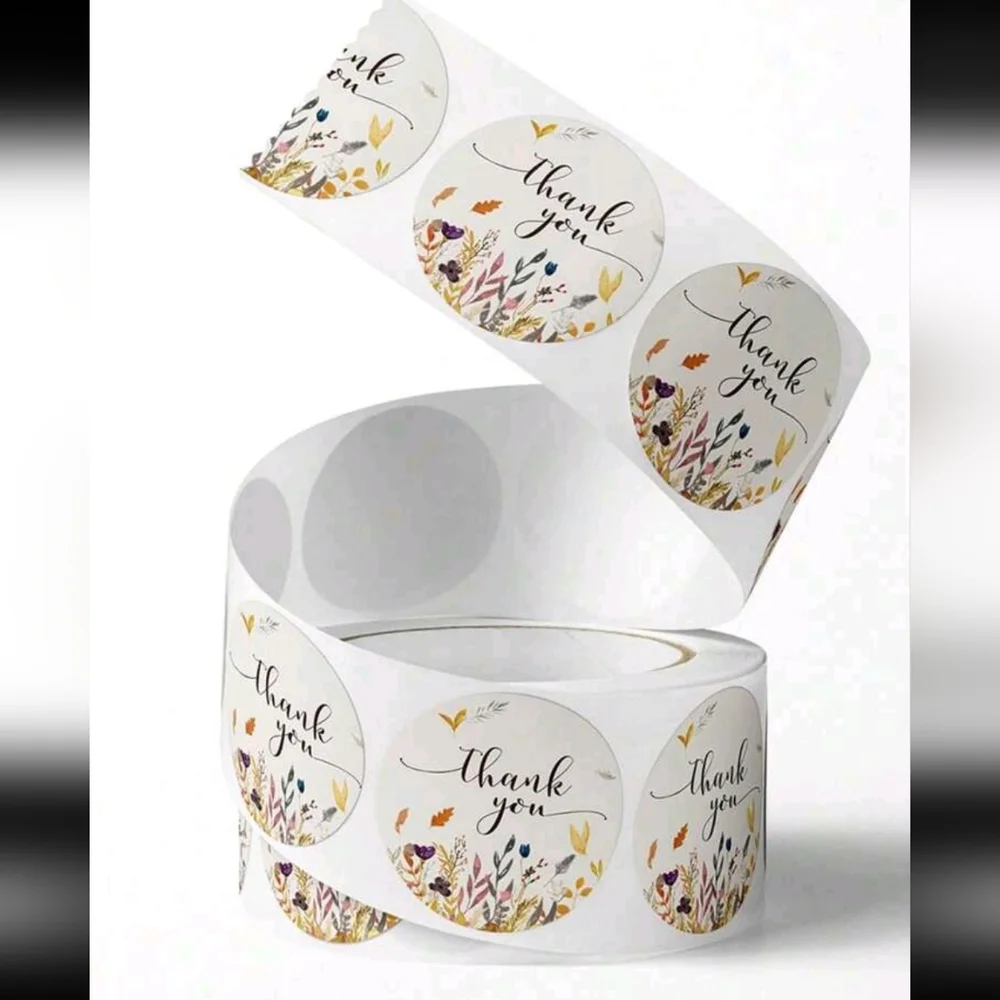500 Floral Stickers Thank You Stickers Perfect For Sellers